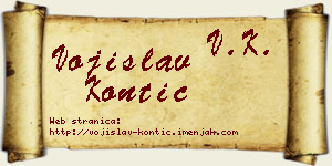 Vojislav Kontić vizit kartica